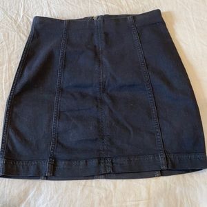 Black denim mini skirt